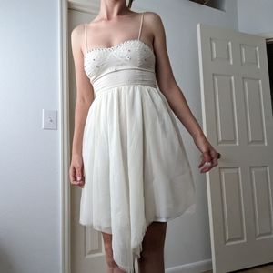 Free people intimately Embellished Cream Slip Dress With Tulle Size Xs Bridal
